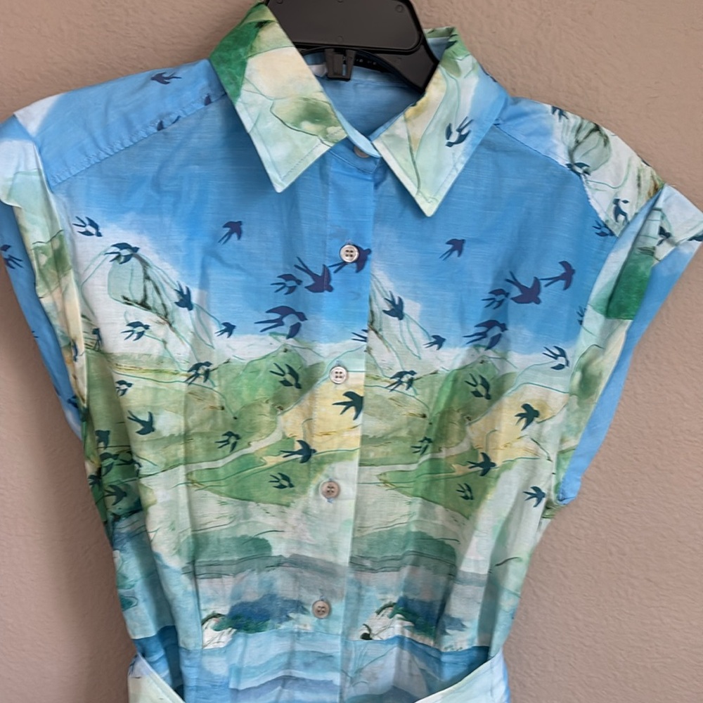 Zara printed shirt dress ZW collection 2183/014 - Picture 8 of 11